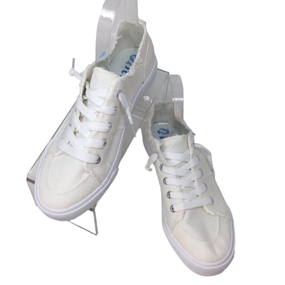 Obtaom Fashion Canvas Sneaker Natural White Size 8 Low Top Slip On Shoes Walking - Picture 4 of 9
